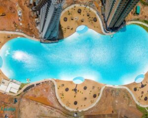 Imagem aéra da maior piscina do Brasil. Fonte: Reprodução/Assessoria
