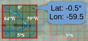 Região selecionada para análise no script (adaptado de Rocha, 2011)