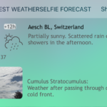 Widget do aplicativo WeatherSelfie
