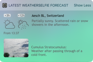 Widget do aplicativo WeatherSelfie