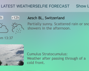 Widget do aplicativo WeatherSelfie