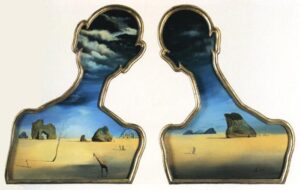 A Couple with Their Heads Full of Clouds, Salvador Dalí (1936)