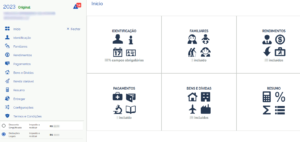 Exemplo de tela inicial de DIRPF online