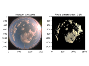 Imagem com ajuste de cores via HSV e pixels considerados amarelados