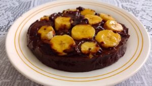 Pudim de chocolate e banana. Foto: ViniRoger