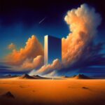 Monolito e Nuvens (Gerado com IA)