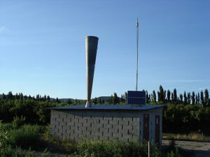 Canhão antigranizo na França em 2007. Fonte: Wikipedia