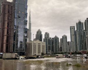Ponto de alagamento em Dubai. Fonte: ABC