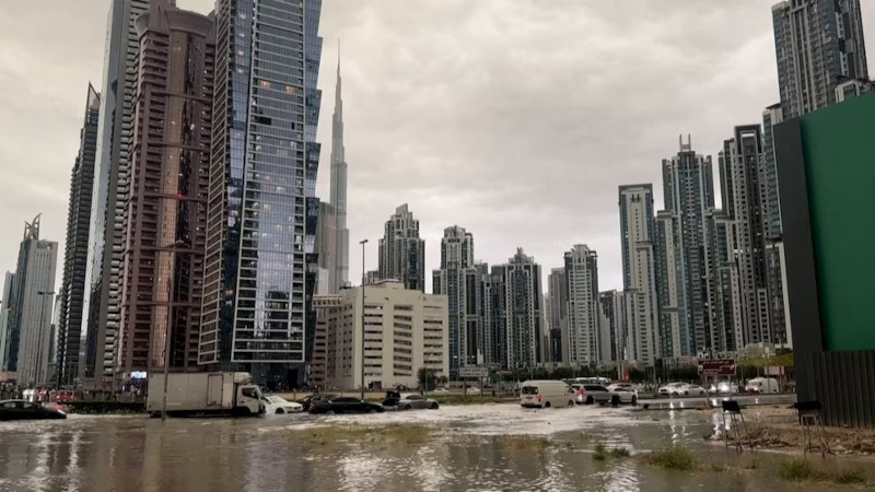 Ponto de alagamento em Dubai. Fonte: abc