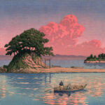 Kujukushima, Shimabara (1935) - Nuvens retradas por Kawase Hasui no estilo shin-hanga