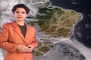 Sandra Annenberg no quadro de previsão de tempo do Jornal Nacional. Fonte: Rede Globo
