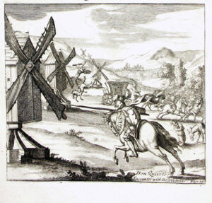 Don Quixot's Encounter with the Windmills. Fonte: Biblioteca Virtual Miguel de Cervantes