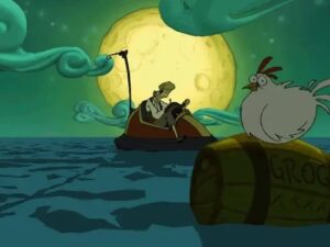 Nuvens Fluctus no jogo "The Curse of Monkey Island". Crédito: Lucasarts