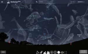 Região do céu para se observar as Perseidas (Gambelas, Portugal: 37.048007,-7.969296)