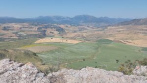 Vista a partir do ponto mais alto de Acinipo, de costas para o teatro. Foto: ViniRoger