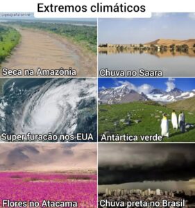 Montagem com extremos climáticos de 2024. Fonte: geografia.online