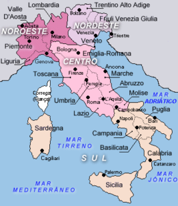 Mapa da Itália. Fonte: M.E. Moser, The "Southern Villanovan" Culture of Campania, (Ann Arbor), 1982.