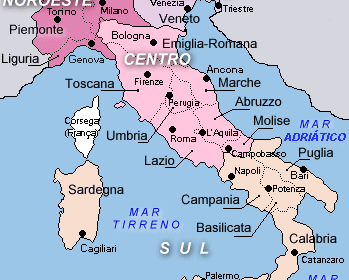 Mapa da Itália. Fonte: M.E. Moser, The "Southern Villanovan" Culture of Campania, (Ann Arbor), 1982.