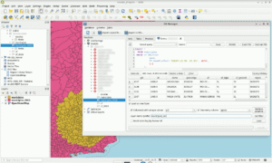 Telas do QGIS para execução de query e carregamento do resultado como uma layer
