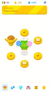 Tela ao terminar um curso (reforço diário)