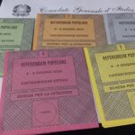 Cédulas para os referendos abrogativos de 2025 - cada uma com 41 x 22 cm quando abertas. Foto: ViniRoger