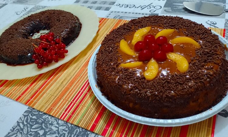 Brigadeirão e bolo de pêssego. Foto: ViniRoger