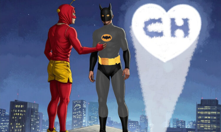 Chapolin e Batman (gerado por IA e editado depois, então não é uma coisa que se diga "puxa, que desenho...")