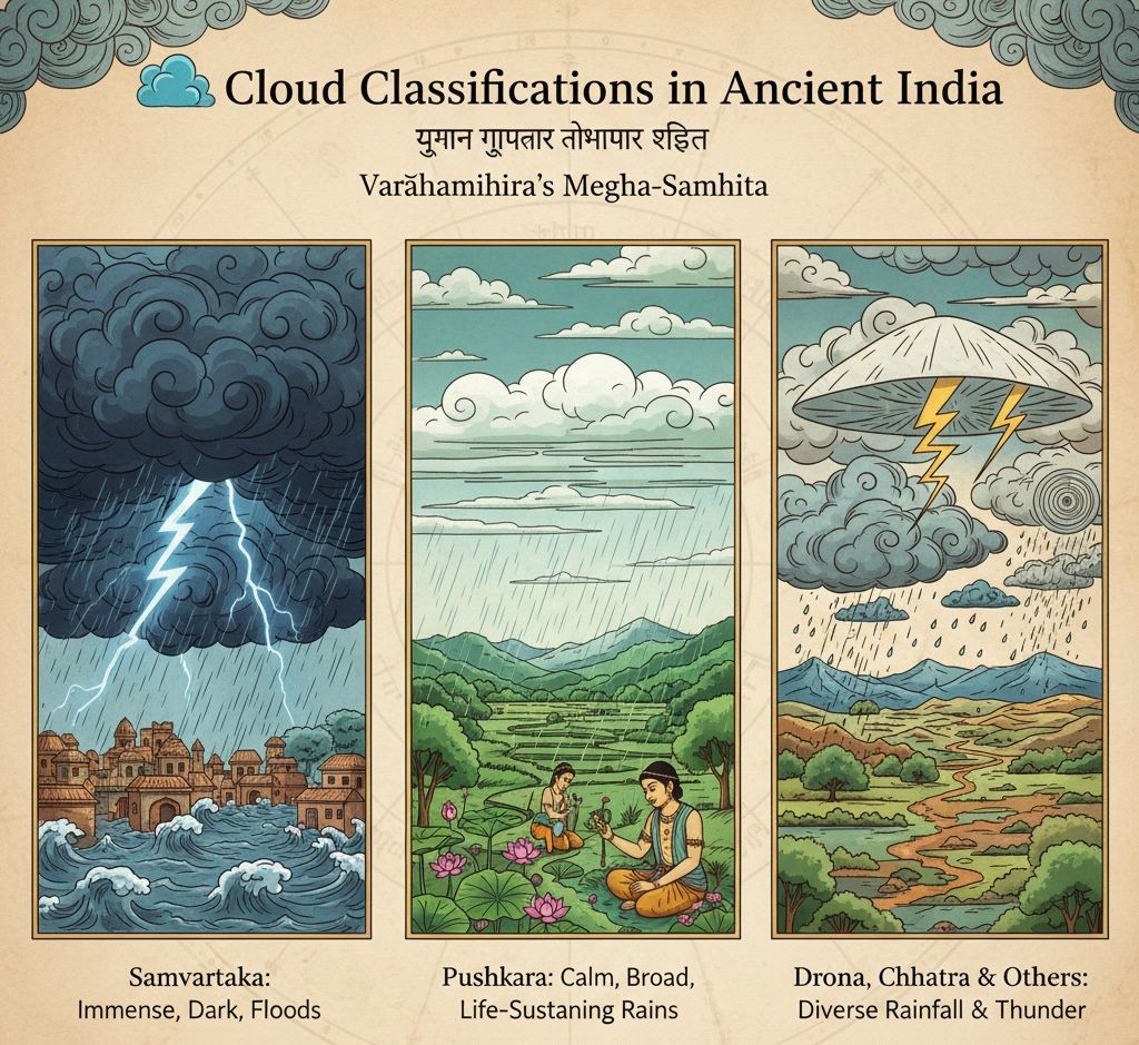 Classificação de nuvens na Índia Antiga. Fonte: MSV Ramana (Linkedin)