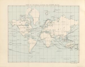 Mapa de viagens de Abercromby. Fonte: picryl