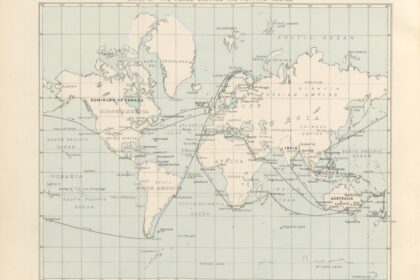 Mapa de viagens de Abercromby. Fonte: picryl