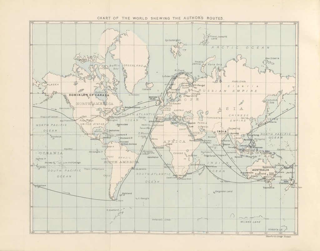 Mapa de viagens de Abercromby. Fonte: picryl