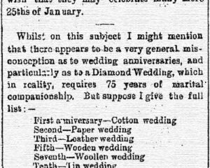 Lista mais antiga de bodas, publicada em 1825 no jornal "The Morning Chronicle"