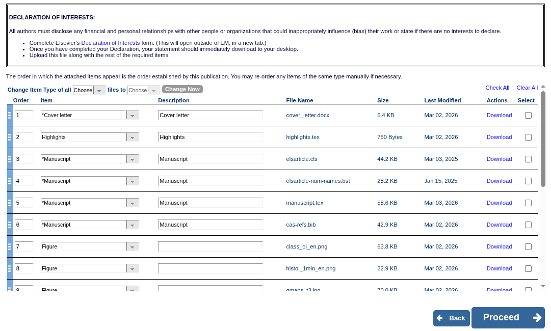 Parte inferior da tela para envio de arquivos (Attach Files), com exemplos de arquivos submetidos