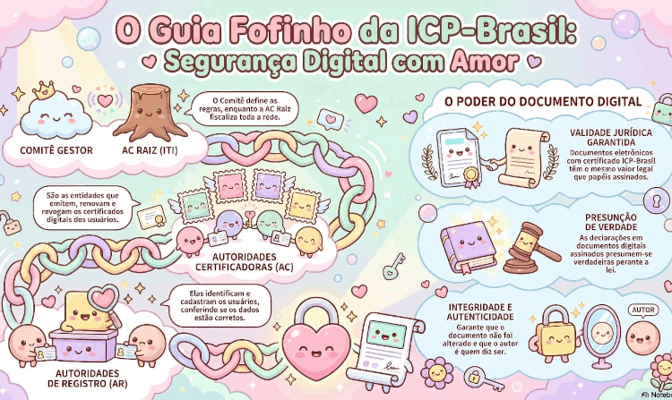 Guia de funcionamento básico da ICP-Brasil. Fonte: Thaiane dos Santos