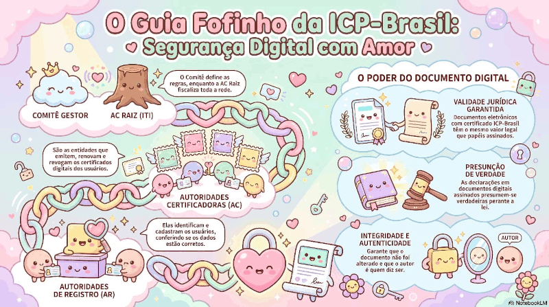 Guia de funcionamento básico da ICP-Brasil. Fonte: Thaiane dos Santos