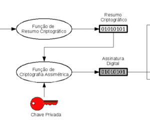 Diagrama simplificado de criação de assinatura digital. Fonte: DOC-ICP-15 v.4.0