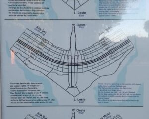 Parte de painel com explicação da nomenclatura de logradouros de Brasília (disponível na SQS 308). Foto: ViniRoger
