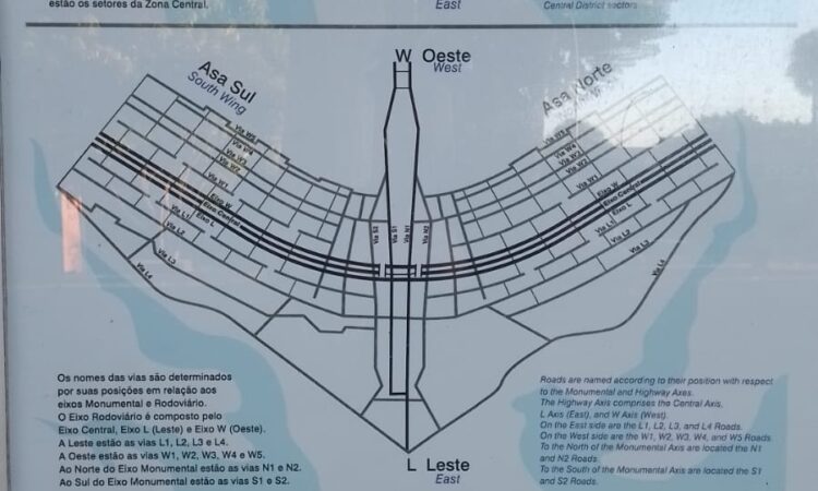 Parte de painel com explicação da nomenclatura de logradouros de Brasília (disponível na SQS 308). Foto: ViniRoger