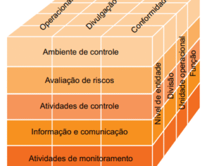 Cubo COSO IF-IC - Relações entre estrutura organizacional, objetivos e componentes. Fonte: Sumário executivo COSO IC-IF 2013